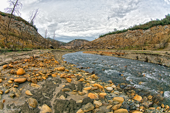 South Fork, Stanislaus River, Seeking a new course between inundations, October 27, 2015