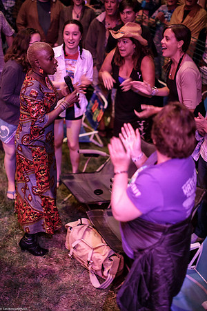 Angelique Kidjo in crowd, Kate Wolf Music Festival, 2013