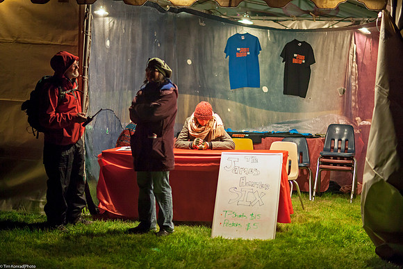 Artists' merchandise booth, Strawberry Music Festival, Spring, 2013