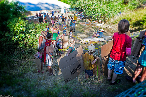 Lining up for fun, ​Kate Wolf Music Festival, 2013