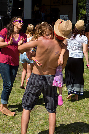 Dancer with passenger, Strawberry Music Festival, Spring, 2013