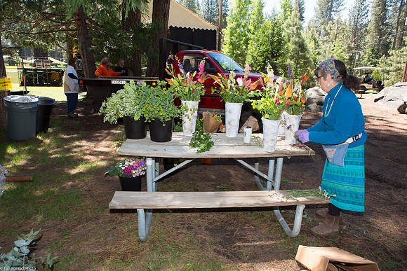 Prettying up the backstage area, ​Strawberry Music Festival, Spring, 2013