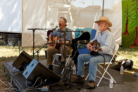 Performers on workshop stage, ​Kate Wolf Music Festival, 2009