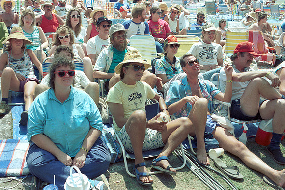 Lynn Douglas (on left, front), Jerry Casey (on right), Donnie Montoya (3rd from left, third row), Denise Kerner (4th row, 5th from left), Strawberry Music Festival, Fall, 1988