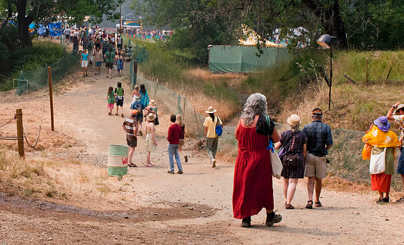The trek to the main stage