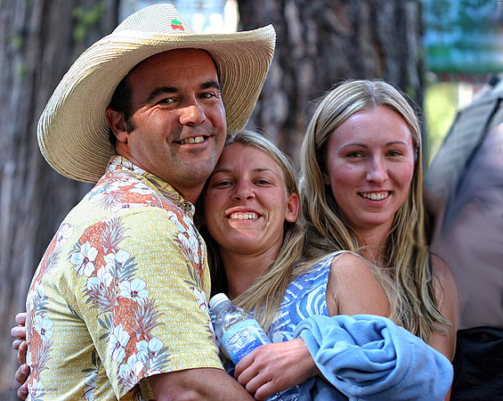 Zeke Moats, unidentified girl, Traci Marglon, Strawberry Music Festival, Fall, 2005