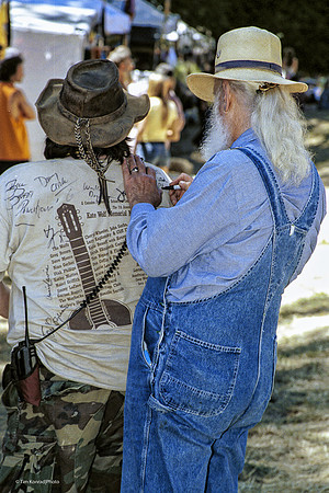 Utah Phillips signing shirt, ​Kate Wolf Music Festival, 2002
