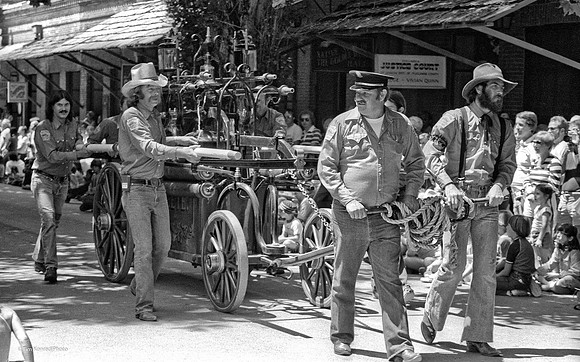 Columbia Fire Dept Volunteers parading with Papeete