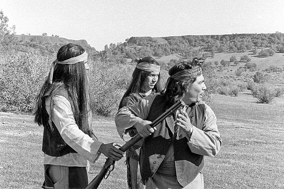 Indians gathering near Table Mountain