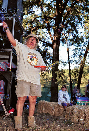 Wavy Gravy making bubbles. Kate Wolf Music Festival, 2002