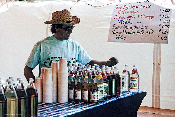 Jeff Baldwin manning the Drink Booth, Strawberry Spring, 1990